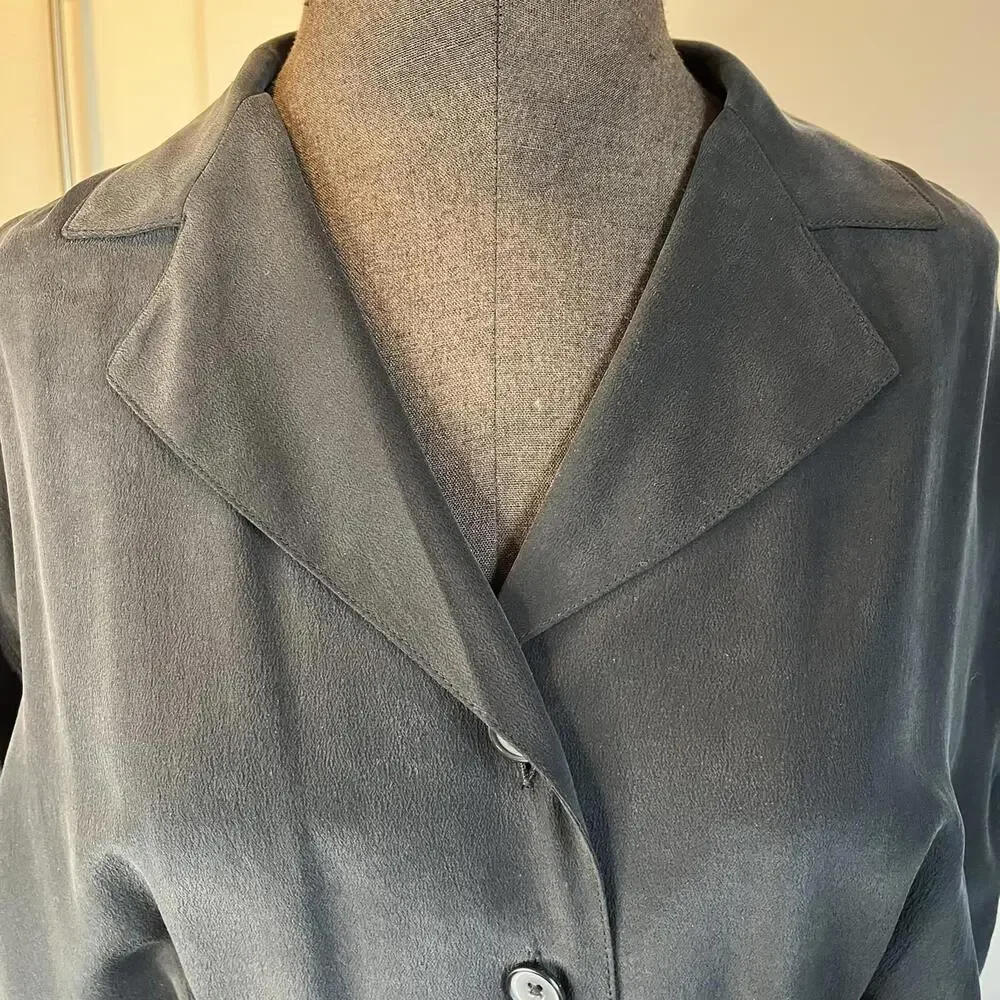 Coldwater Creek Med Black 100% Silk Dress - Picture 4 of 8